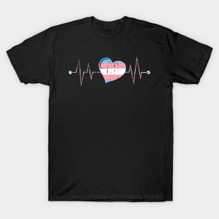 Transgender Heartbeat Cute LGBTQ Pride Month T-Shirt